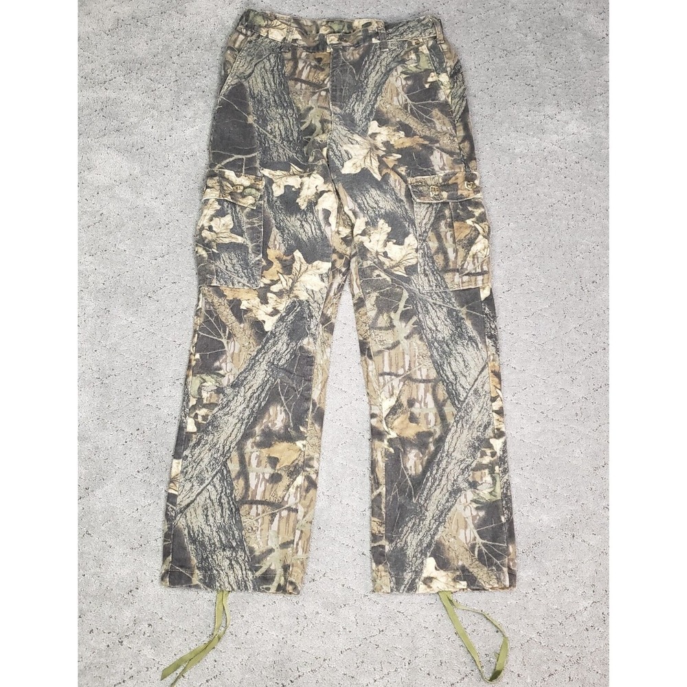 VTG Mossy Oak Camo Cargo Pants Mens Small Breakup Straight Leg Hunting Camping‎